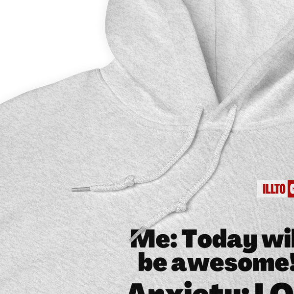Ash Hoodie Detail 1 - ILLTOCHILL Anxiety Awareness, Funny Anxiety Internal Dailouge gift Unisex Hoodie