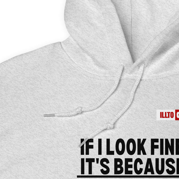 Ash Hoodie Detail 1 - ILLTOCHILL Chronic Migraine awareness 'Pain is Invisible' migraine gift Unisex Hoodie.
