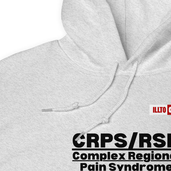 Ash Hoodie Detail 1 - ILLTOCHILL Complex Regional Pain Syndrome 'Last thing to think about' crps awareness Unisex Hoodie.