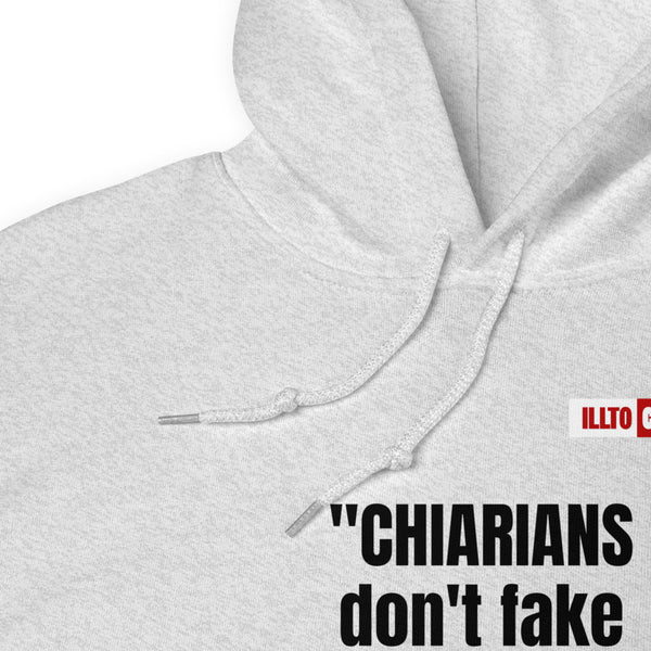 Ash Hoodie Detail 1 - ILLTOCHILL CM Chiari Malformation Awareness, 'Chiarians dont fake their illnes' Gift Unisex Hoodie.