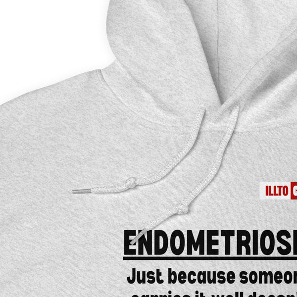 Ash Hoodie Detail 1 - ILLTOCHILL Endometriosis awareness ' If I carry it well, doesn't mean it isn't heavy' endo support gift Unisex Hoodie.