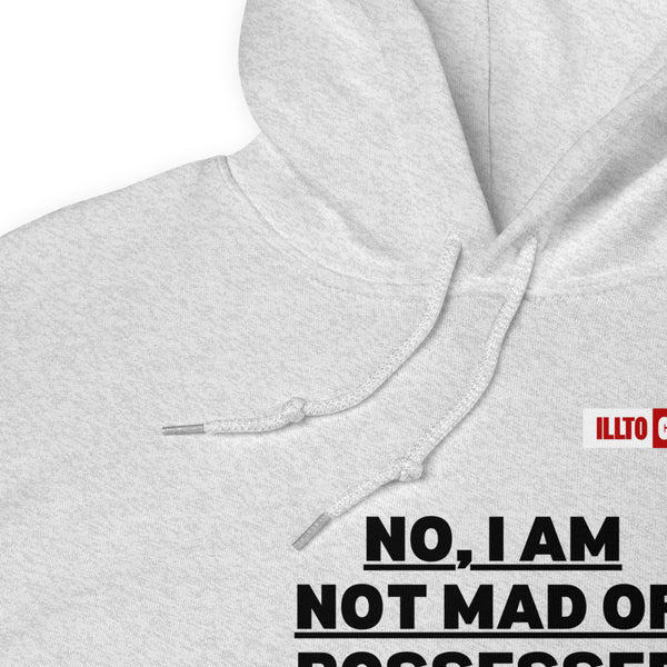 Ash Hoodie Detail 1 - ILLTOCHILL I have Tourette syndrome 'Not Mad or Possessed' Tourette awareness gift Unisex Hoodie.