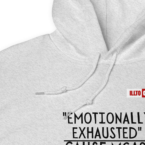 Ash Hoodie Detail 1 - ILLTOCHILL Mast Cell Activation Syndrome awareness 'Emotionally Exhausted by MCAS' gift Unisex Hoodie.