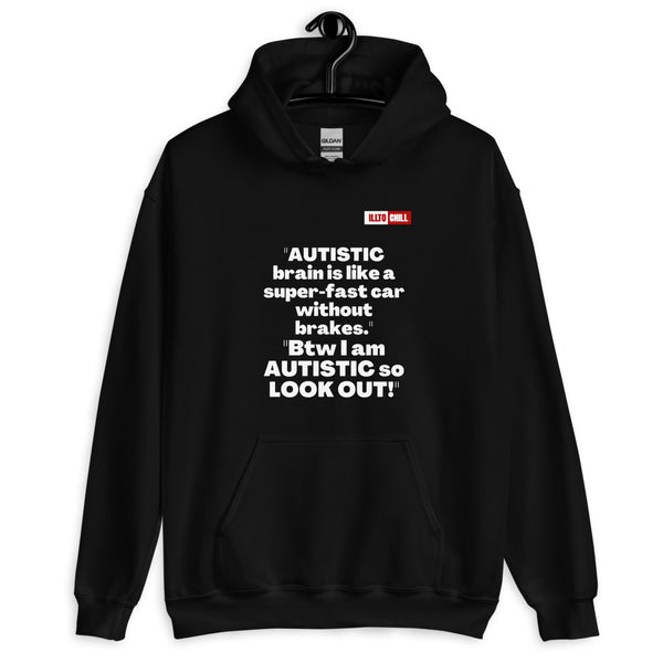 Black Hoodie Front 2 - ILLTOCHILL Autism awareness 'How the Autistic brain works' autism acceptance gift Unisex Hoodie