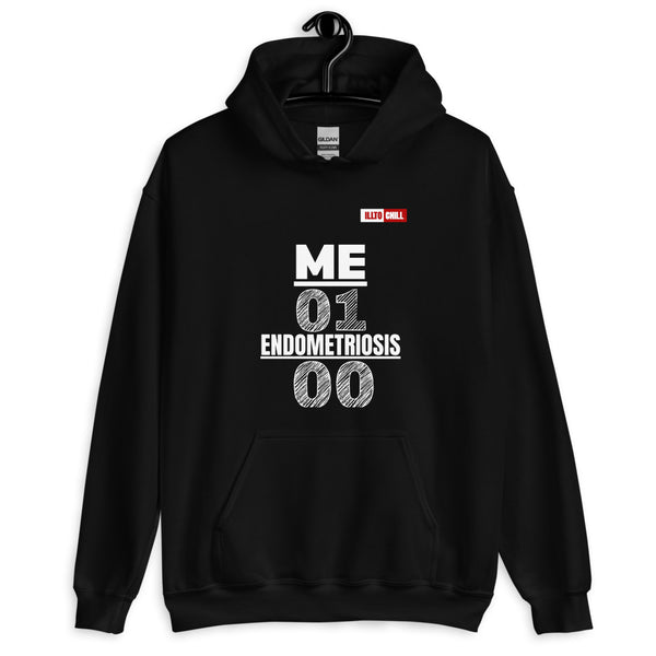 Black Hoodie Front 2 - ILLTOCHILL Endometriosis warrior 'Me vs Endo' Endometriosis awareness gift Unisex Hoodie.