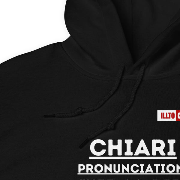 Black Hoodie Detail 1 - ILLTOCHILL How to say Chiari Malformation Awareness gift Unisex Hoodie.