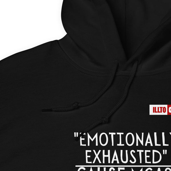 Black Hoodie Detail 1 - ILLTOCHILL Mast Cell Activation Syndrome awareness 'Emotionally Exhausted by MCAS' gift Unisex Hoodie.