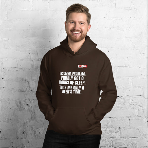 Dark Chocolate Hoodie Front 3 - ILLTOCHILL Insomnia Support '8 Hours Sleep' funny gift Unisex Hoodie.
