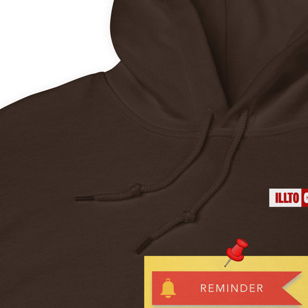 Dark Chocolate Hoodie Detail 1 - ILLTOCHILL Asthma Reminder quote, Asthma awareness Gift Unisex Hoodie