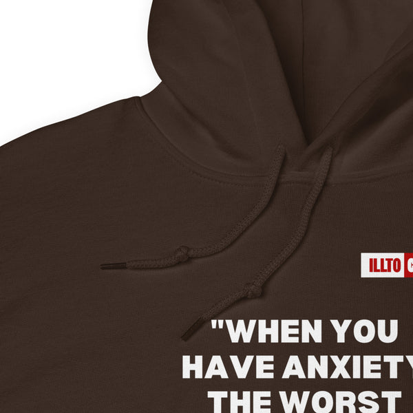 Dark Chocolate Hoodie Detail 1 - ILLTOCHILL Anxiety awareness and anxiety education gift Unisex Hoodie