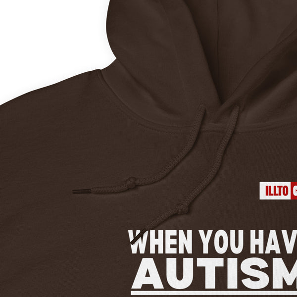 Dark Chocolate Hoodie Detail 1 - ILLTOCHILL Autism awareness 'Ordinary activities take extraordinary efforts' autistic support gift Unisex Hoodie
