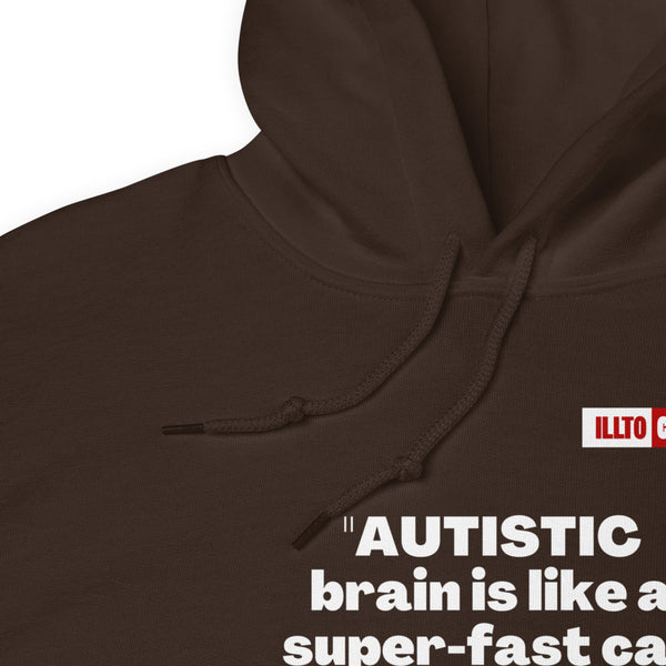 Dark Chocolate Hoodie Detail 1 - ILLTOCHILL Autism awareness 'How the Autistic brain works' autism acceptance gift Unisex Hoodie