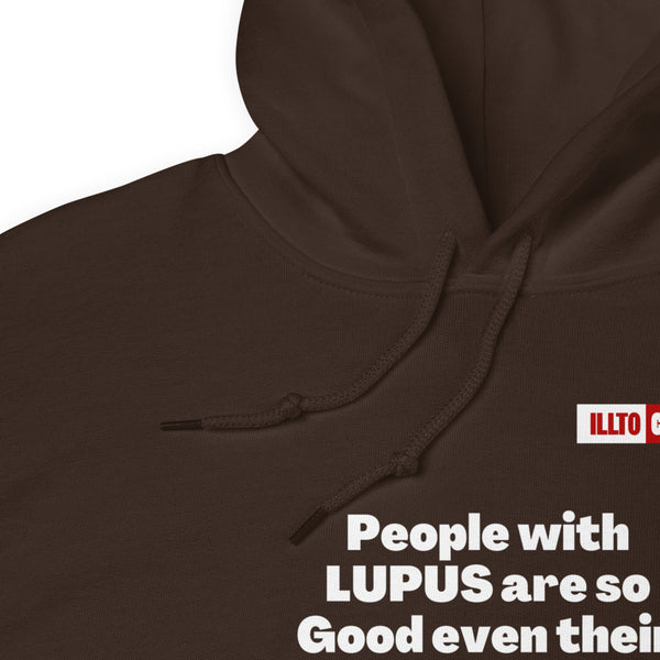 Dark Chocolate Hoodie Detail 1 - ILLTOCHILL Lupus awareness 'Immune system cannot have enought' funny lupus gift Unisex Hoodie.