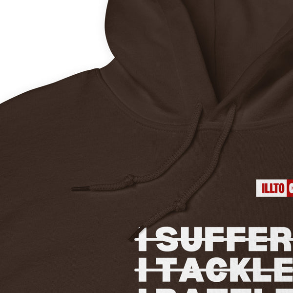 Dark Chocolate Hoodie Detail 1 - ILLTOCHILL Mast cell activation syndrome 'I Battle MCAS' awareness gift Unisex Hoodie.
