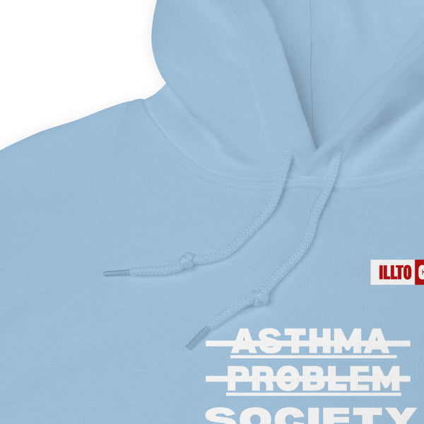 Light Blue Hoodie Detail 1 - ILLTOCHILL Asthma awareness quote, Asthma support Gift Unisex Hoodie