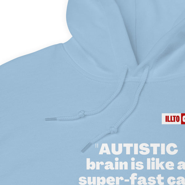 Light Blue Hoodie Detail 1 - ILLTOCHILL Autism awareness 'How the Autistic brain works' autism acceptance gift Unisex Hoodie