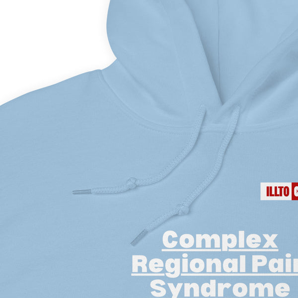 Light Blue Hoodie Detail 1 - ILLTOCHILL Complex regional pain syndrome Awareness 'Pain Make You Feel Alive' CRPS gift Unisex Hoodie.