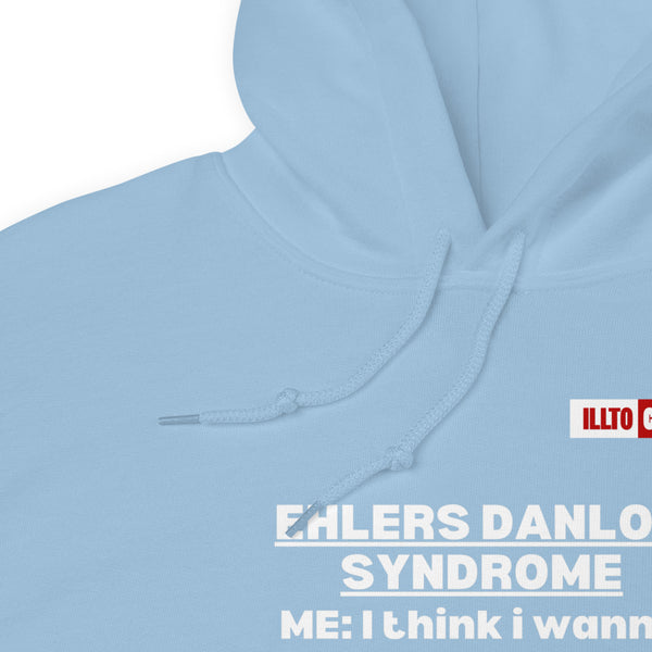 Light Blue Hoodie Detail 1 - ILLTOCHILL Ehlers danlos syndrome awareness 'Internal Eds conversation' funny Ehlers-danlos gift Unisex Hoodie.