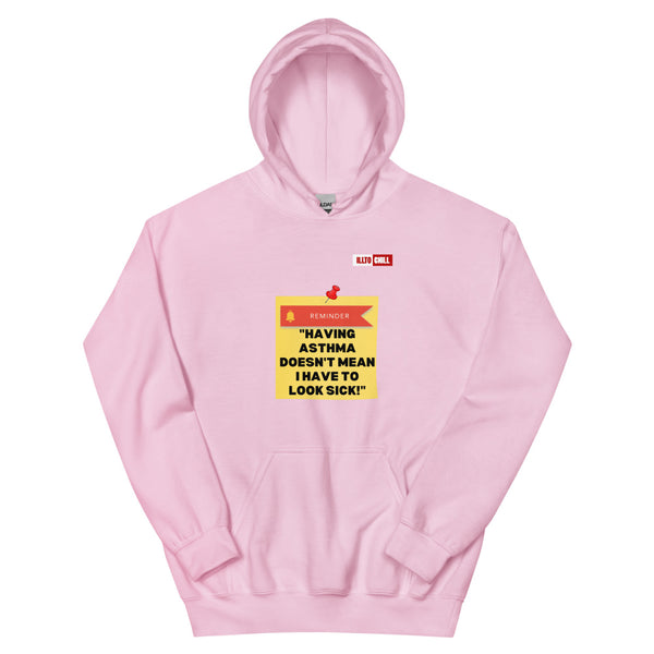 Light Pink Hoodie Front 1 - ILLTOCHILL Asthma Reminder quote, Asthma awareness Gift Unisex Hoodie