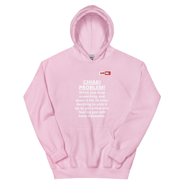 Light Pink Hoodie Front 1 - ILLTOCHILL CHIARI malformation problem awareness educational CM gift Unisex Hoodie.
