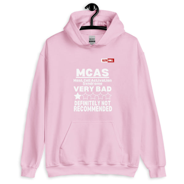 Light Pink Hoodie Front 2 - ILLTOCHILL Mast cell activation syndrome awareness 'MCAS Review' funny gift Unisex Hoodie.