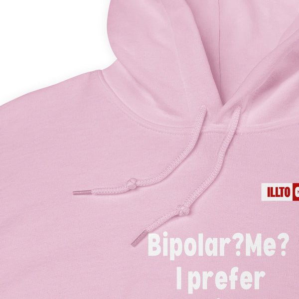 Light Pink Hoodie Detail 1 - ILLTOCHILL Bipolar disorder awareness 'Predictably Unpredictable' Bipolar sarcastic gift Unisex Hoodie