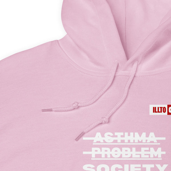 Light Pink Hoodie Detail 1 - ILLTOCHILL Asthma awareness quote, Asthma support Gift Unisex Hoodie