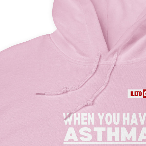 Light Pink Hoodie Detail 1 - ILLTOCHILL Asthma awareness 'Ordinary activity takes extraordinary effort' educational gift Unisex Hoodie