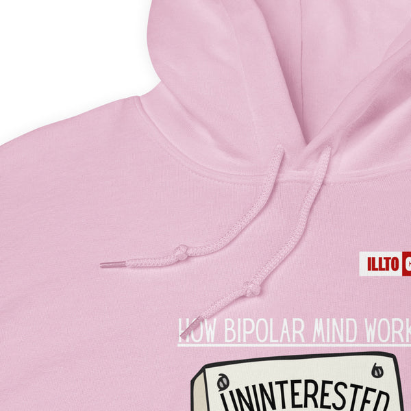 Light Pink Hoodie Detail 1 - ILLTOCHILL Bipolar disorder awareness 'How bipolar mind works' sarcastic gift Unisex Hoodie