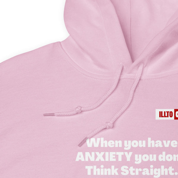 Light Pink Hoodie Detail 1 - ILLTOCHILL 'Anxiety though pattern' funny anxiety awareness gift Unisex Hoodie