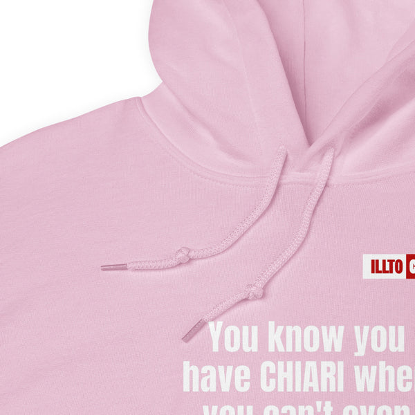 Light Pink Hoodie Detail 1 - ILLTOCHILL CM Chiari Malformation struggles quote gift Unisex Hoodie.