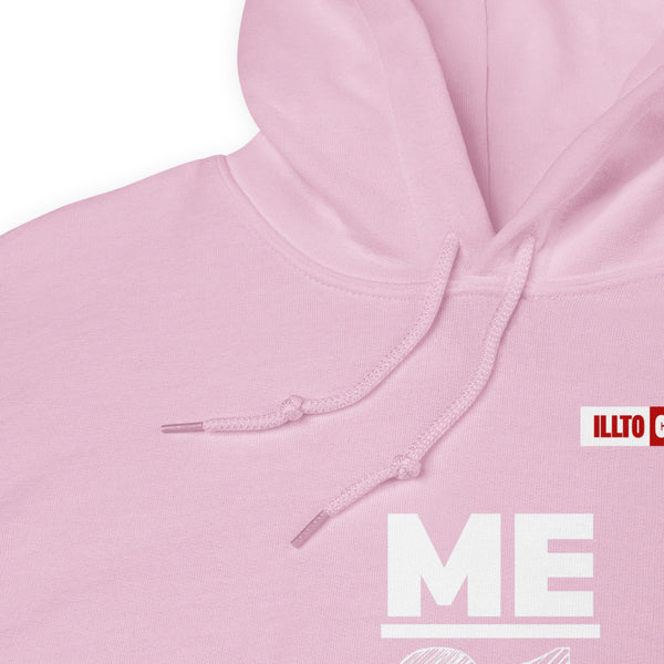 Light Pink Hoodie Detail 1 - ILLTOCHILL Endometriosis warrior 'Me vs Endo' Endometriosis awareness gift Unisex Hoodie.