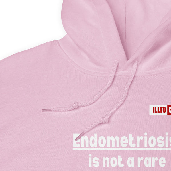 Light Pink Hoodie Detail 1 - ILLTOCHILL Endometriosis awareness educational quote endo gift Unisex Hoodie.
