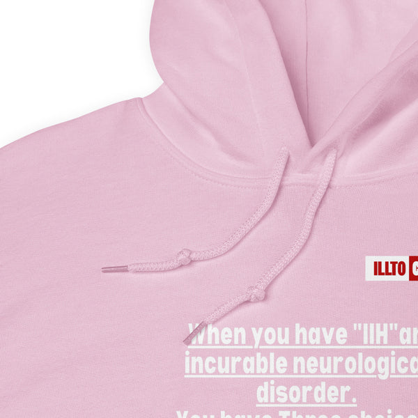 Light Pink Hoodie Detail 1 - ILLTOCHILL Idiopathic intracranial hypertension 'Neurological disorder' IIH fighter gift Unisex Hoodie.