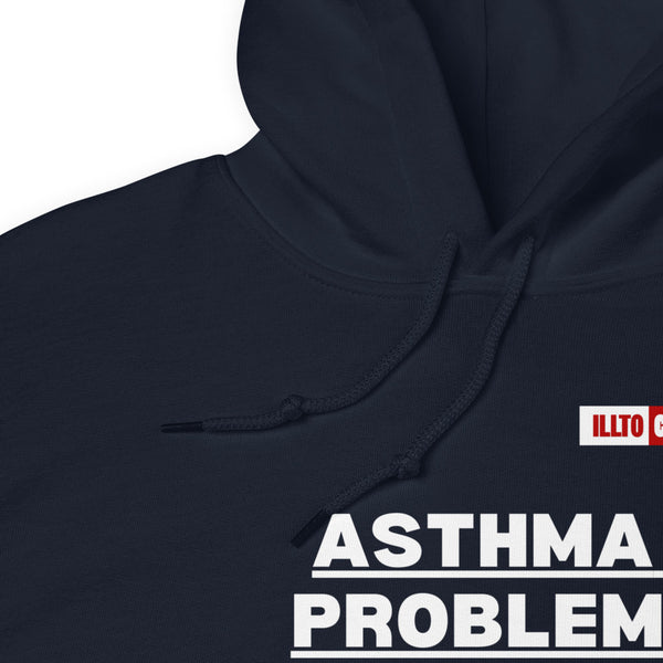 Navy Hoodie Detail 1 - ILLTOCHILL Asthma awareness' Asthma problem' funny gift Unisex Hoodie