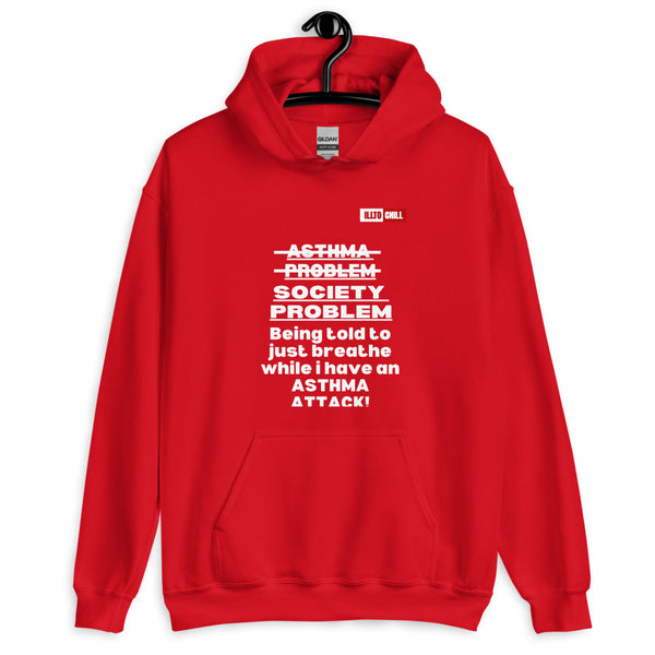 Red Hoodie Front 2 - ILLTOCHILL Asthma awareness quote, Asthma support Gift Unisex Hoodie
