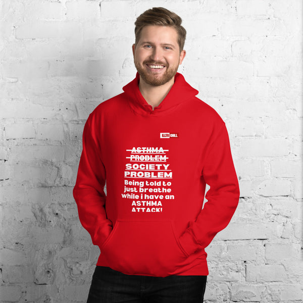 Red Hoodie Front 3 - ILLTOCHILL Asthma awareness quote, Asthma support Gift Unisex Hoodie