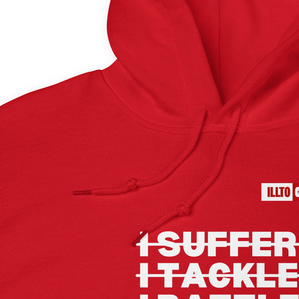 Red Hoodie Detail 1 - ILLLTOCHILL Postural orthostatic tachycardia syndrome warrior gift, POTS awareness gift Unisex Hoodie