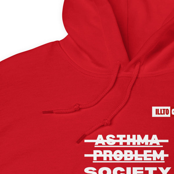 Red Hoodie Detail 1 - ILLTOCHILL Asthma awareness quote, Asthma support Gift Unisex Hoodie