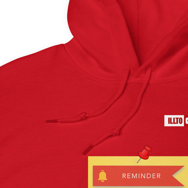 Red Hoodie Detail 1 - ILLTOCHILL Asthma Reminder quote, Asthma awareness Gift Unisex Hoodie