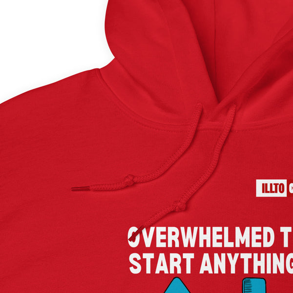 Red Hoodie Detail 1 - ILLTOCHILL Attention deficit hyperactivity disorder awareness 'ADHD funny loop' gift Unisex Hoodie