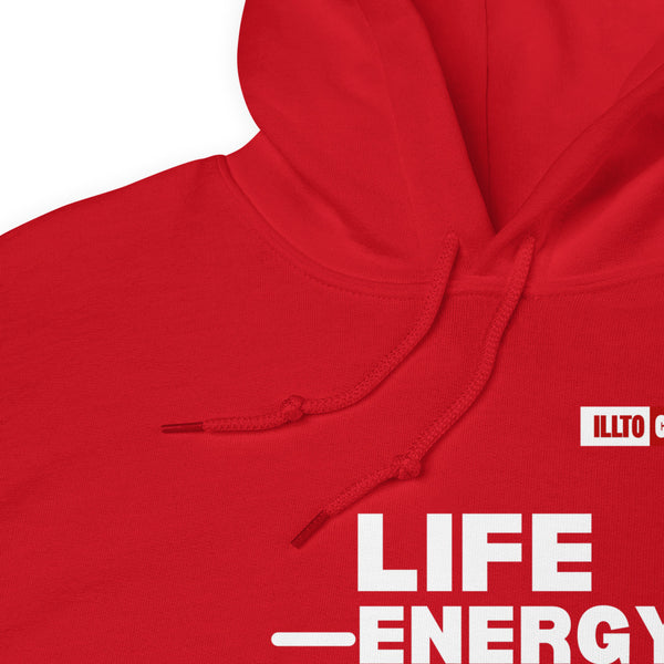 Red Hoodie Detail 1 - ILLTOCHILL Fibromyalgia awareness 'Life - Energy = Fibromyalgia' funny fibro gift Unisex Hoodie.