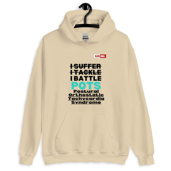 Sand Hoodie Front 2 - ILLLTOCHILL Postural orthostatic tachycardia syndrome warrior gift, POTS awareness gift Unisex Hoodie