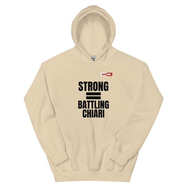Sand Hoodie Front 1 - ILLTOCHILL Chiari Malformation Awareness 'Strong is equal to Batting CM ' Gift Unisex Hoodie.