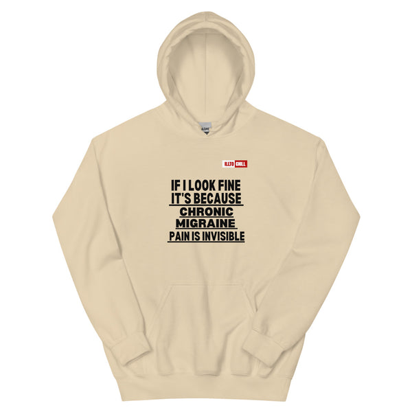 Sand Hoodie Front 1 - ILLTOCHILL Chronic Migraine awareness 'Pain is Invisible' migraine gift Unisex Hoodie.