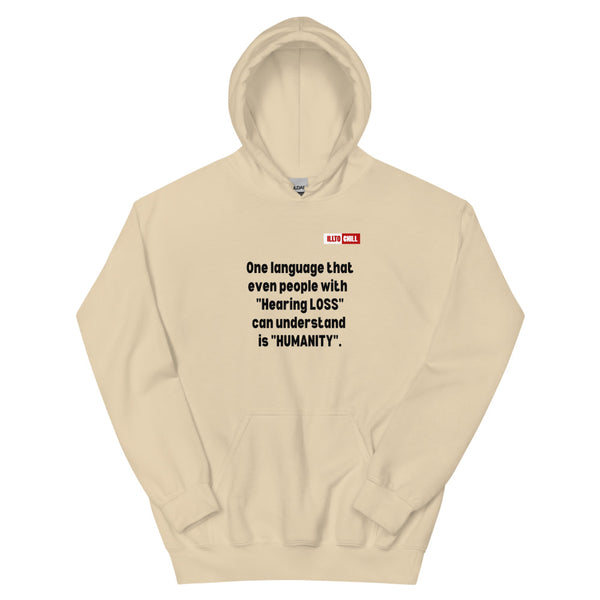 Sand Hoodie Front 1 - ILLTOCHILL Hearing loss support hearing impaired educational gift Unisex Hoodie.