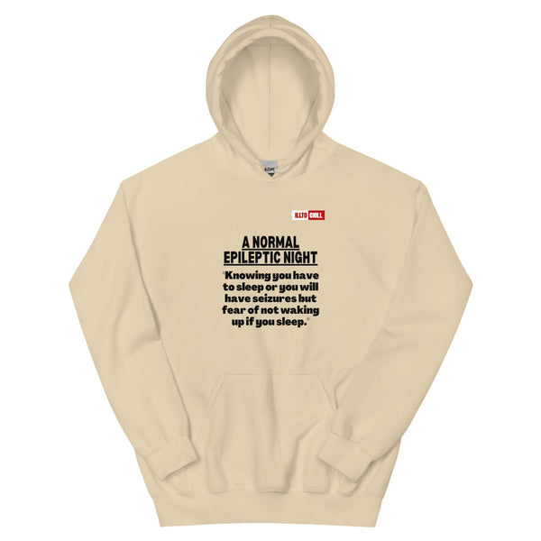 Sand Hoodie Front 1 - ILLTOCHILL Epilepsy awareness 'Epileptic Night' epilepsy support gift Unisex Hoodie.