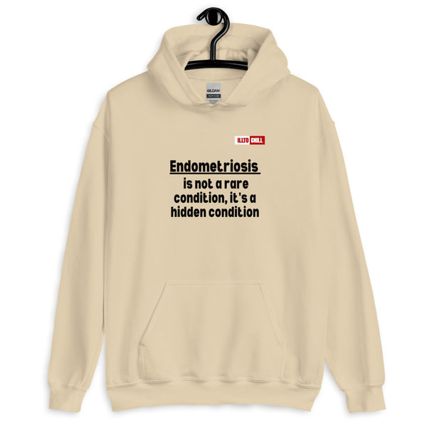 Sand Hoodie Front 2 - ILLTOCHILL Endometriosis awareness educational quote endo gift Unisex Hoodie.