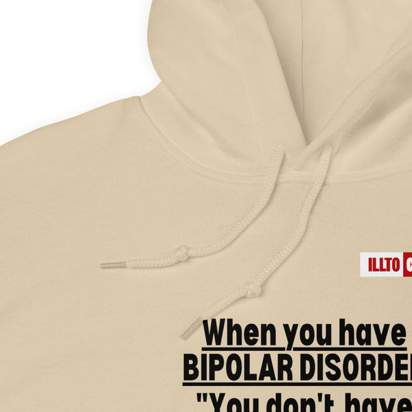 Sand Hoodie Detail 1 - ILLTOCHILL Bipolar disorder 'Mood Bungee Jumping' funny bipolar gift Unisex Hoodie