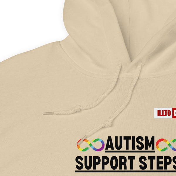 Sand Hoodie Detail 1 - ILLTOCHILL Autism awareness gift 'Autism support steps' autistic Unisex Hoodie